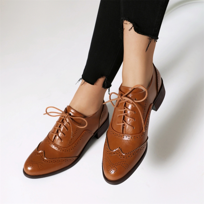 chinese dress ladies Barefoot Oxford Shoes Women - Laced Brown main image 0