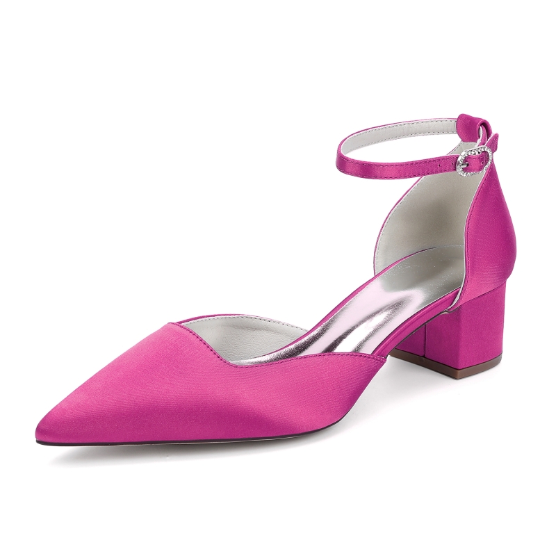 dress heels shoes Women's Clear Rhinestone Embellished Bow & Ankle Strap Dress Block Hee –  Diggz Formals main image 0