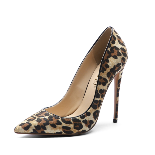 Leopard Print Heeled Pointed Toe Stiletto Pumps
