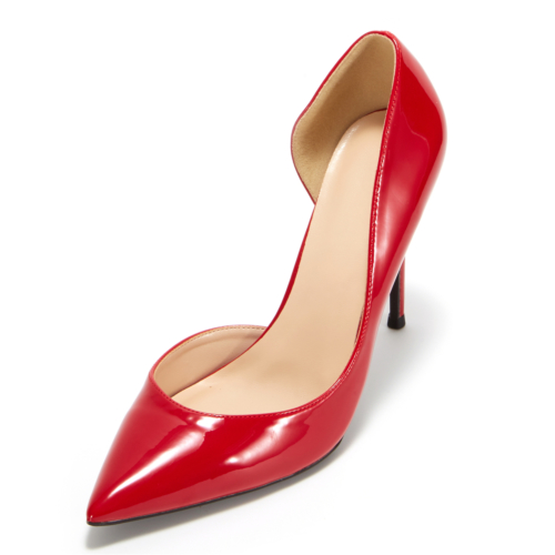 Patent Leather Pointed Toe D'orsay Stiletto Heels Pumps