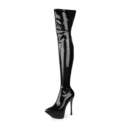 Sexy Platform Stiletto Thigh High Boots Zip Heeled Dance Over The Knee Booties