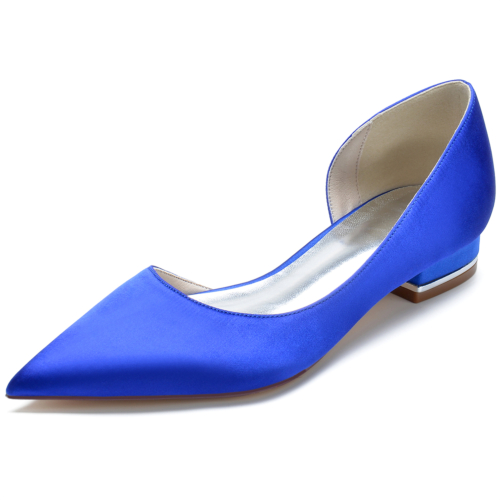 Satin Pointed Toe Flat Shoes