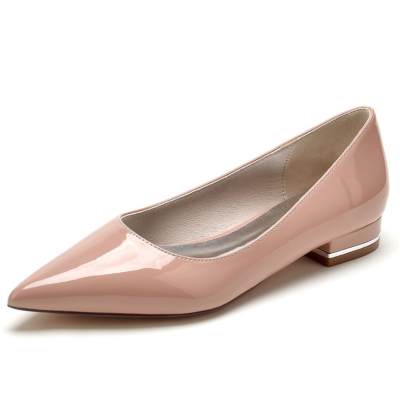 Pink Comfy Pointed Toe Flats Pumps Solid Office Flat Shoes for Work