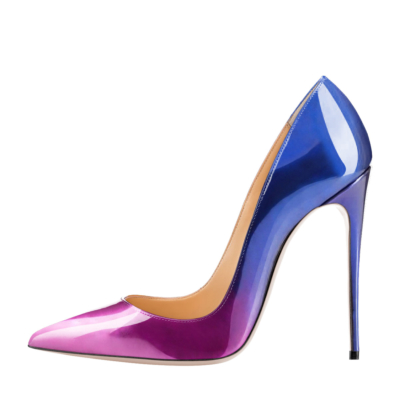 Purple&Blue Gradient High Heels Shoes Pointed Toe Pumps