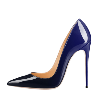 Blue&Black Gradient High Heels Shoes Pointed Toe Pumps