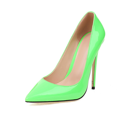 Neon Lime Green Heels Stiletto Heeled Court Pumps Shoes for Party