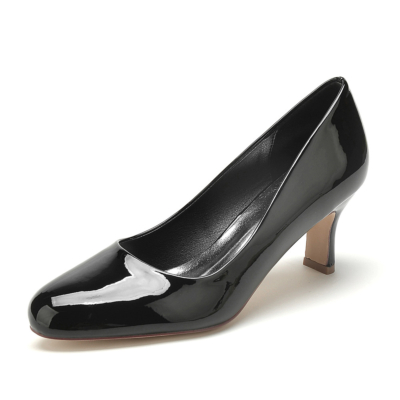 Round Toe Solid Office Pumps Shoes Block Low Heels for Work