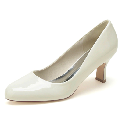 Beige Round Toe Solid Office Pumps Shoes Block Low Heels for Work