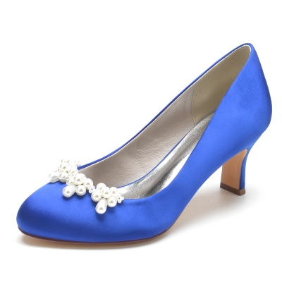 knee length dresses for ladies Royal Blue Flats with Rhinestone Embellished Royal Blue / US5