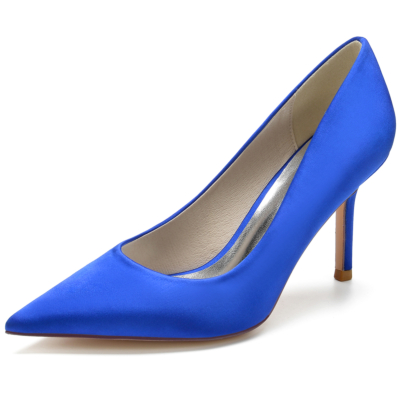 Satin Simply Pointed Toe Stiletto Heel Pumps for Women