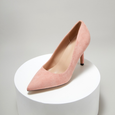 Pink Suede Sexy Pointy Toe Stiletto Heel Womens Dress Shoes Pumps