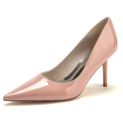 Pink Solid Pumps Stiletto Heels Pointed Toe Dresses Shoes