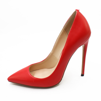 Red Dresses Matte Pumps Pointed Toe Stiletto High Heels Shoes