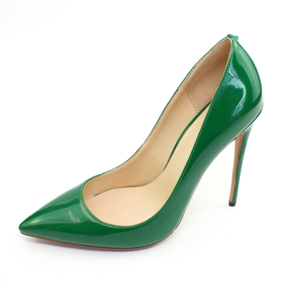 Dark Green Court Pumps Pointed Toe Stilettos for Office Ladies With 5 inch High Heel