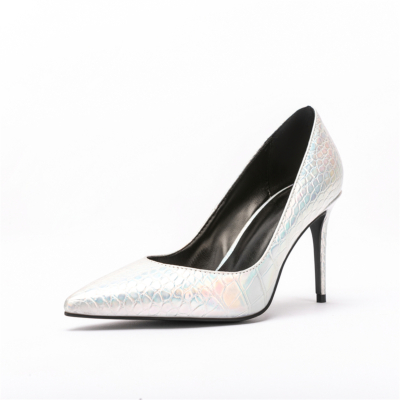 Pointy Toe Animal Embossing Stilettos Pumps High Heel Shoes