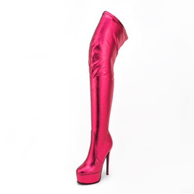 Red Fashion Platform Stiletto Heel Thigh High Long Boots