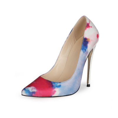 Watercolor Shoes 5 inch Heels Pumps Closed Toe Heels for Work