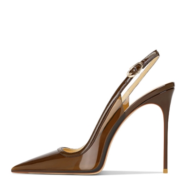 Women's Translucent Slingback Pumps Pointed Toe Stiletto Heels