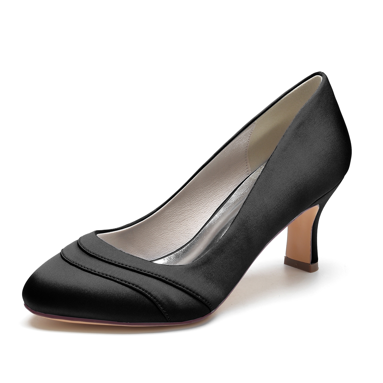 black low heel dress shoes closed toe Leather Clogs in Black main image 1