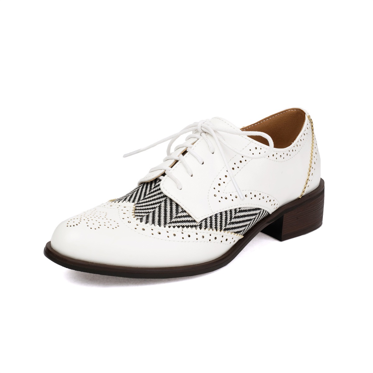 black and white dress shoes women's Black And White Wingtip Oxford Dress Shoes 12 / Black/White