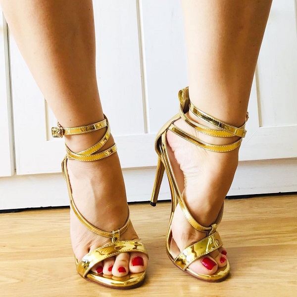 Multi-Outfits With Golden Strappy SANDALS