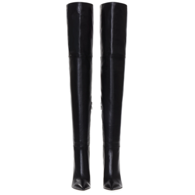 Classic Pointed Toe Block Heel Woman Thigh High Boots