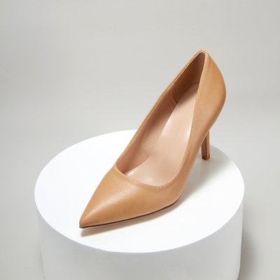 Nude Synthetic Sexy Pointy Toe Stiletto Heel Womens Dress Shoes Pumps
