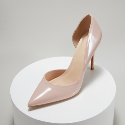 Patent Leather Pointed Toe D'orsay Stiletto Heels Pumps