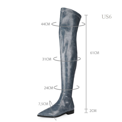 Stretch Comfortable Elastic Flat Ladies Thigh High Boots