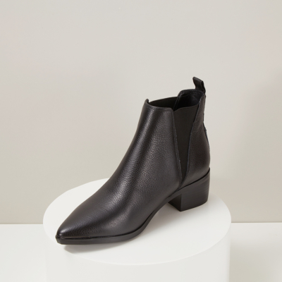 Grain Leather Chelsea Boots Trendy Heeled Ankle Boots